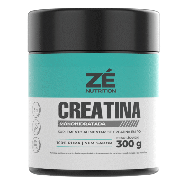 imagem de um pote de creatina de 300g com fundo branco