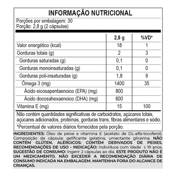 tabela nutricional ômega-3