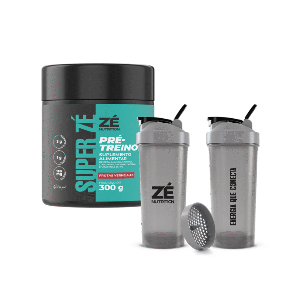 Kit Pré-Treino e Coqueteleira Zé Nutrition