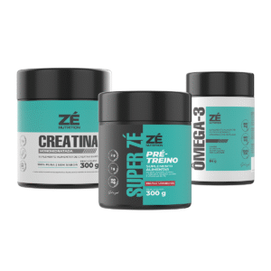 kit pré-treino super zé, creatina e ômega-3